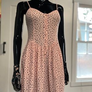 Pastel pink and black polka dot hearts dress